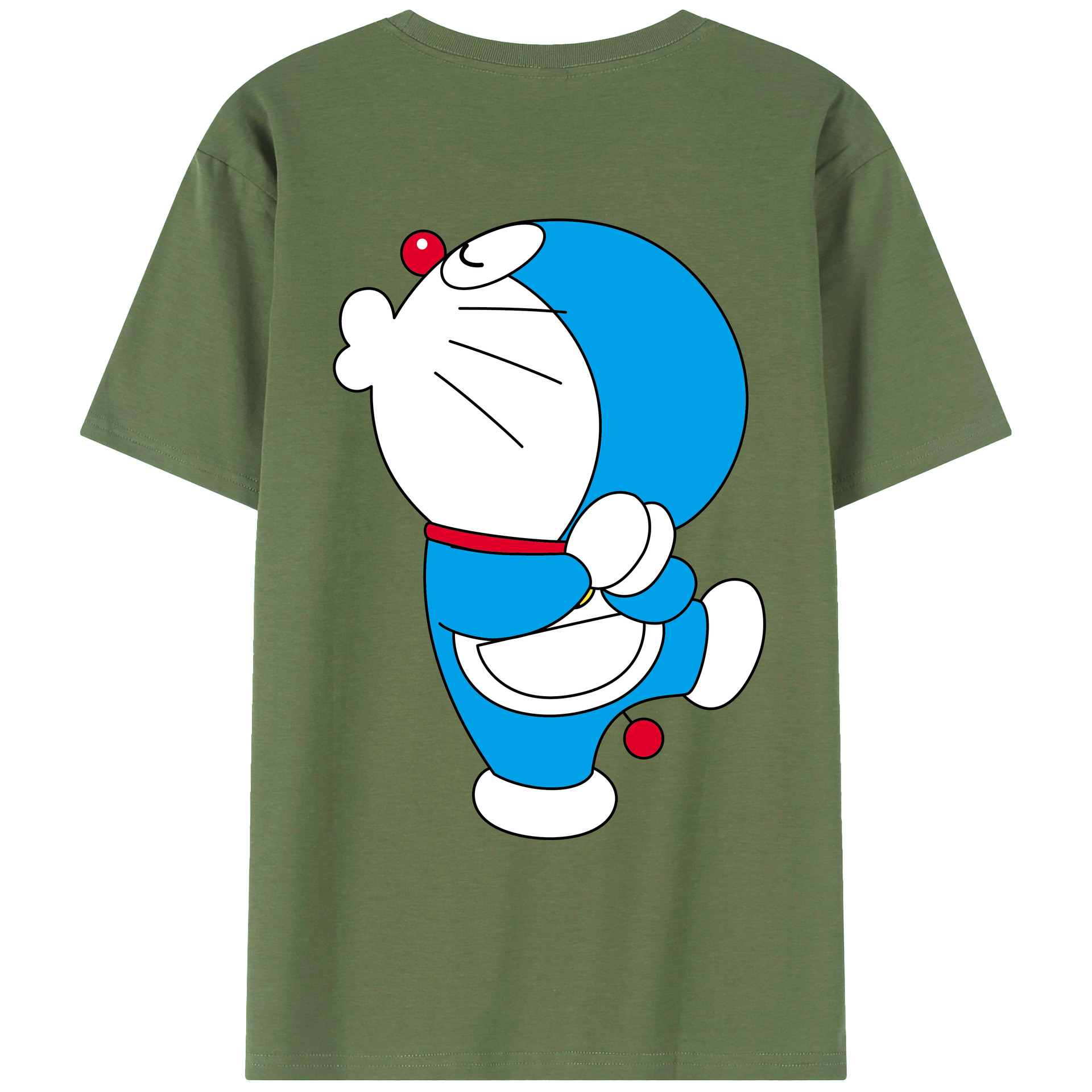 （画像用） ドラえもん Doraemon 綿100％ メンズ半袖Tシャツ（バックプリント） 通気性